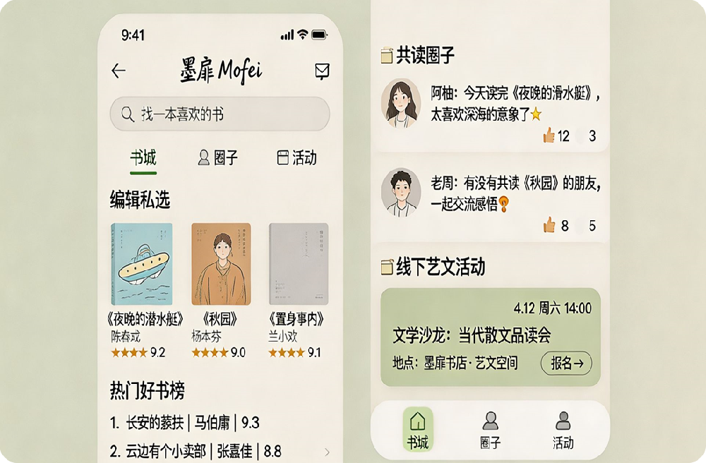 XXX文化阅读社交平台